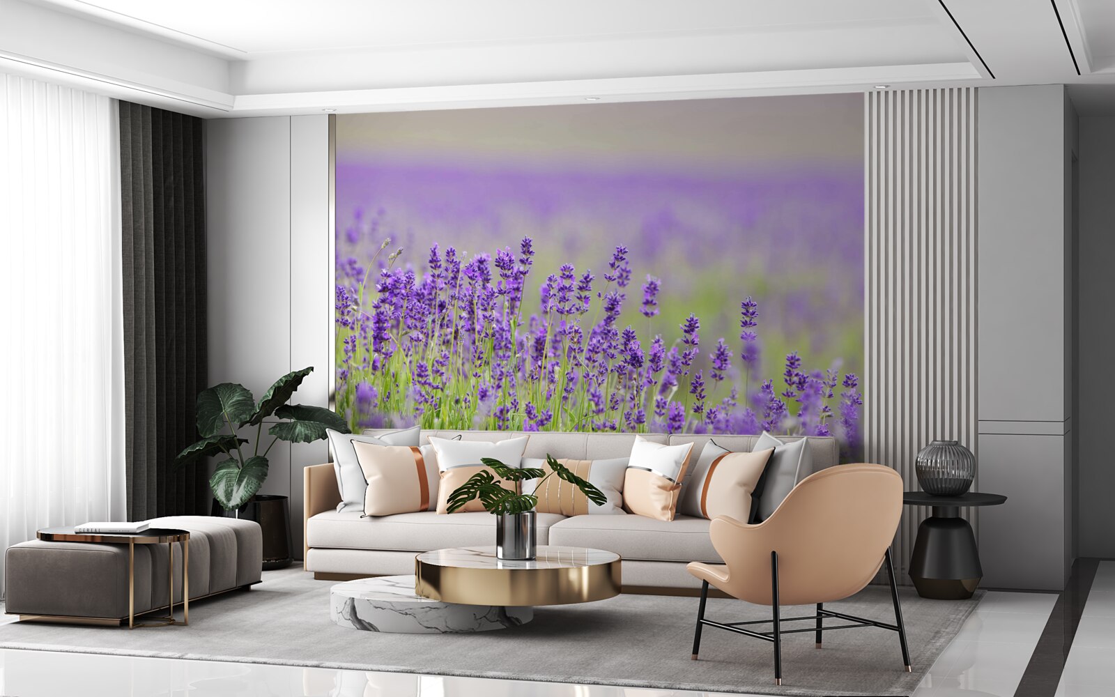 Fotobehang lavendelvelden