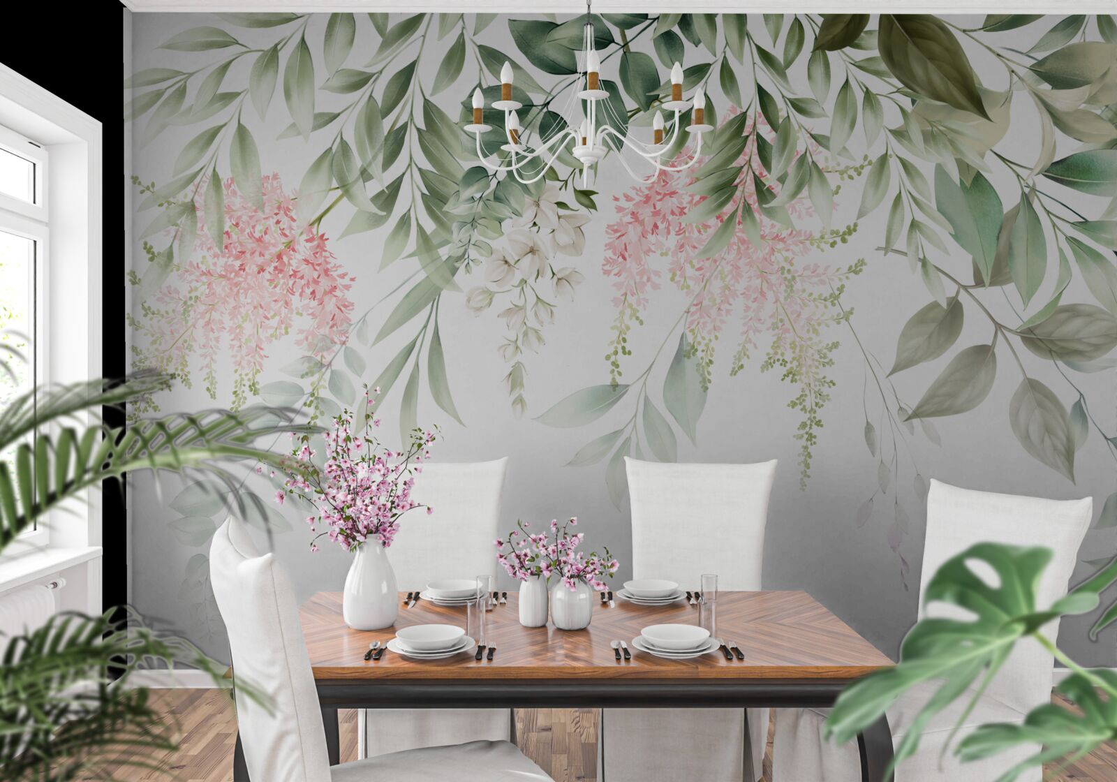 Fotobehang hangende tropische planten