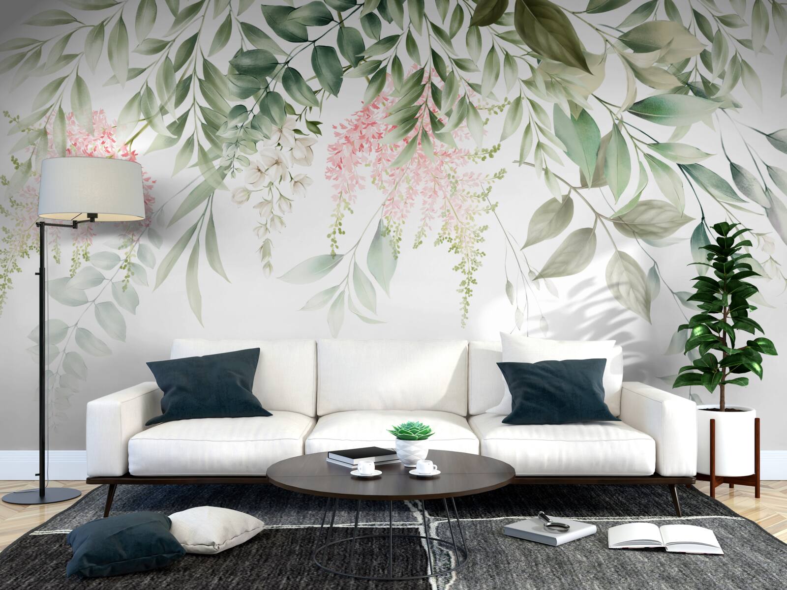 Fotobehang hangende tropische planten