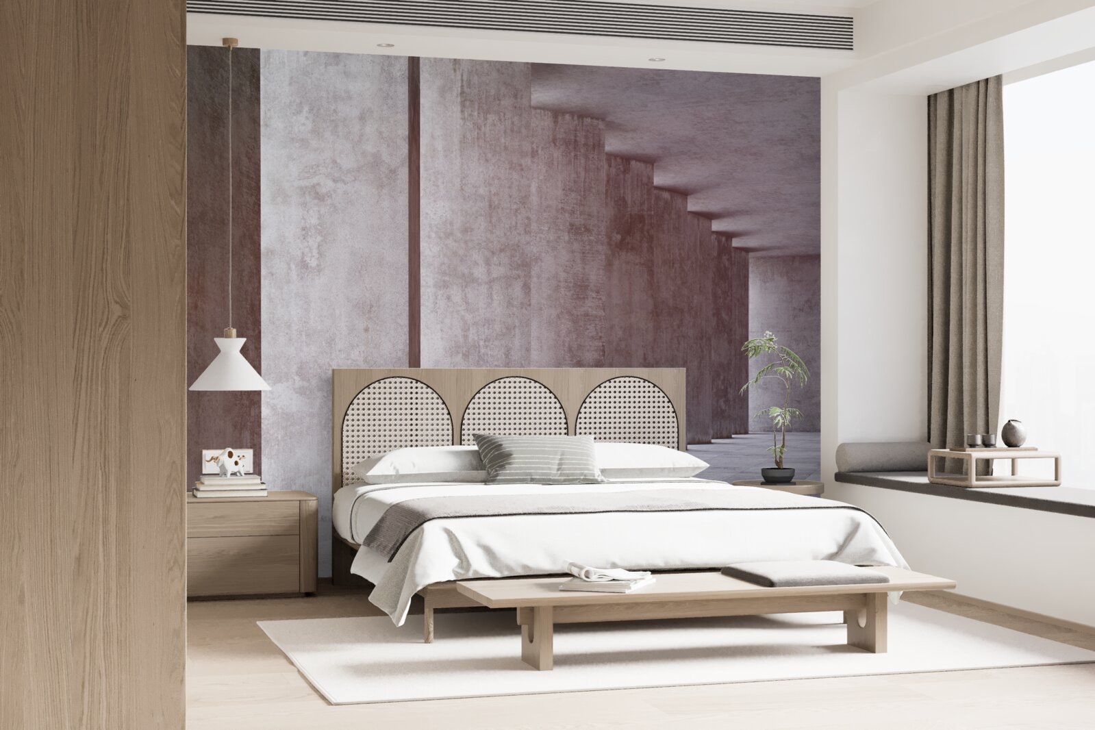 Fotobehang lichte zuilengalerij zonder rondingen