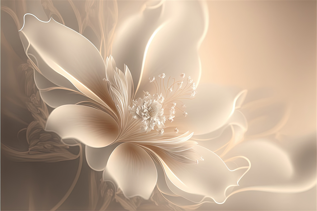 Fotobehang elegante witte bloem