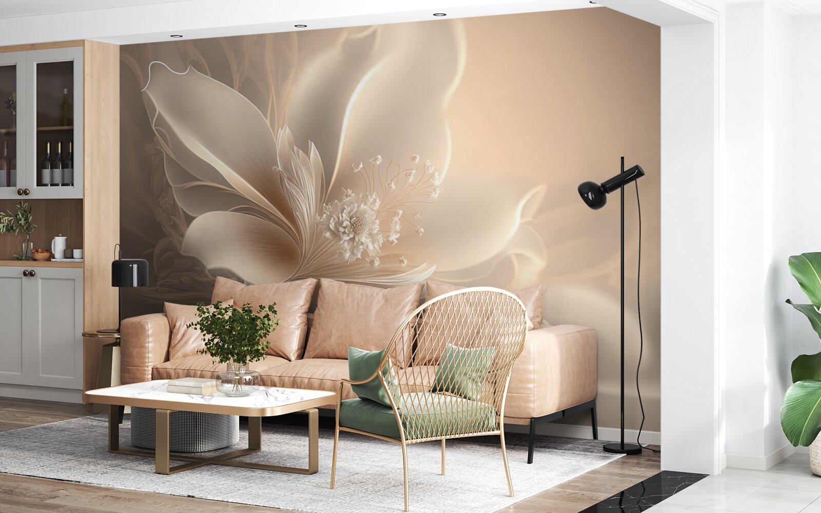 Fotobehang elegante witte bloem