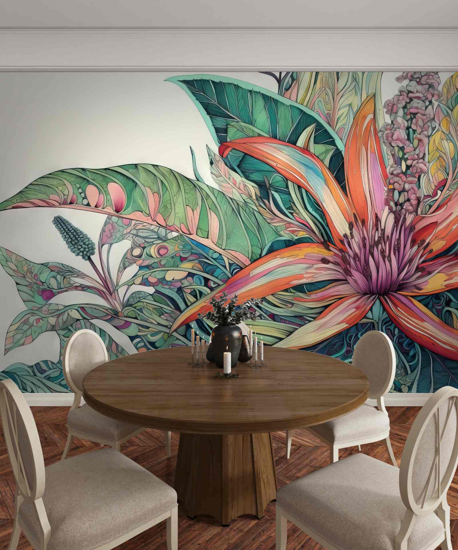 Fotobehang open knop van een agressieve plant