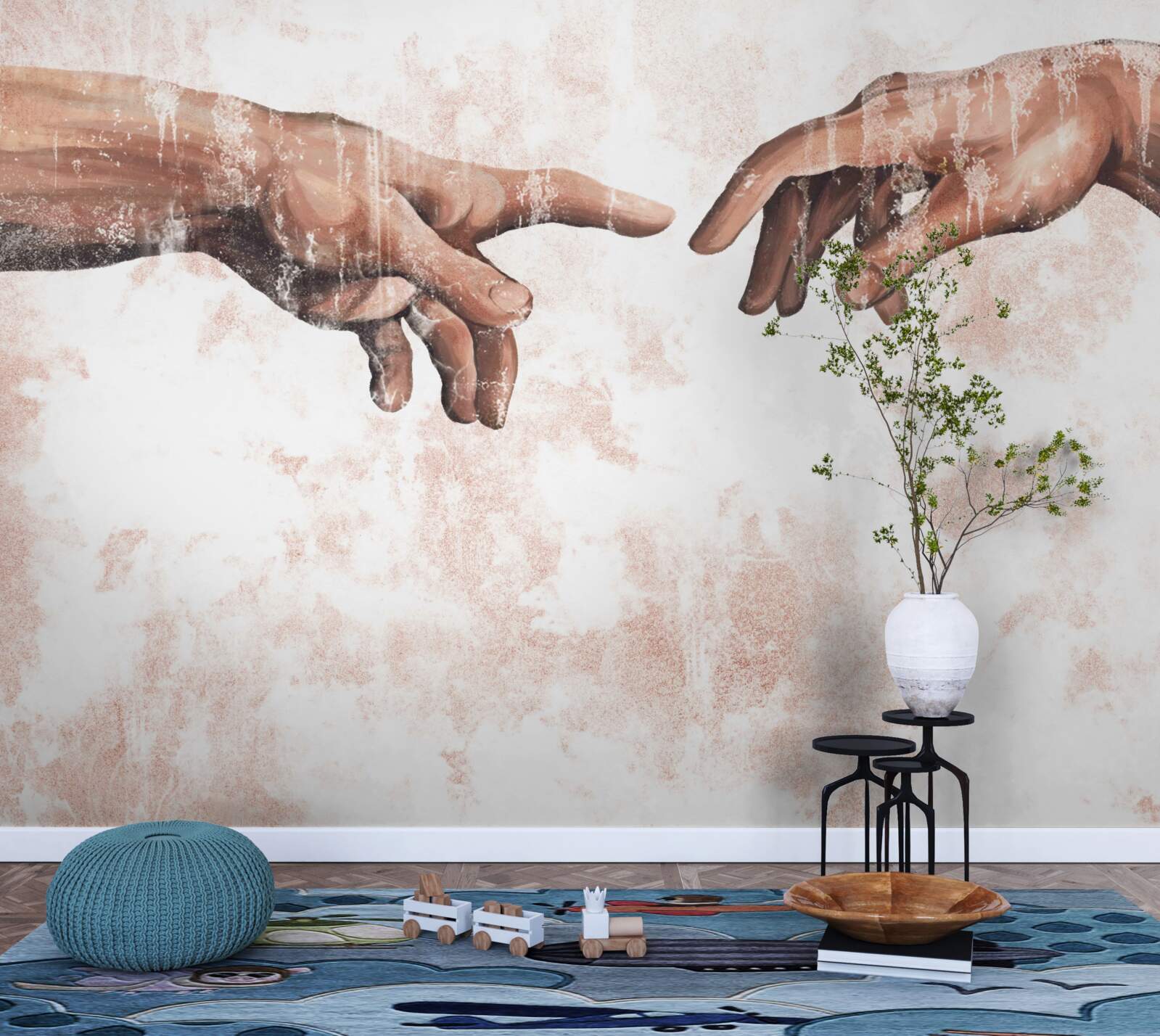 Fotobehang de handen van een man en een vrouw die samengevoegd zijn