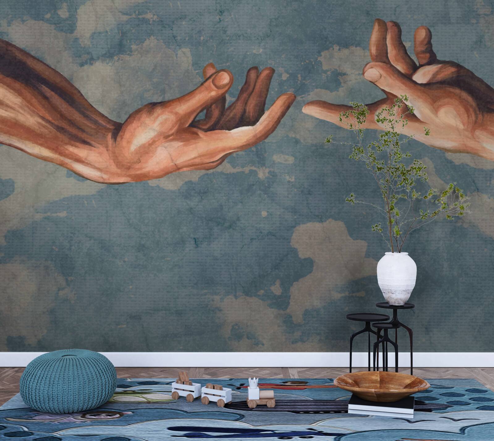 Fotobehang handen die elkaar de hand reiken