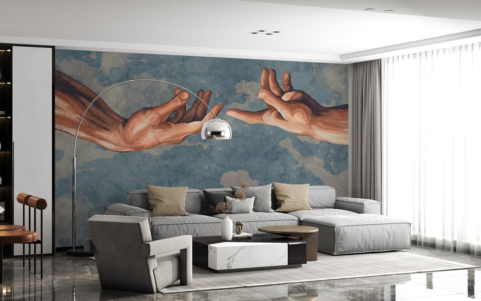 Fotobehang handen die elkaar de hand reiken