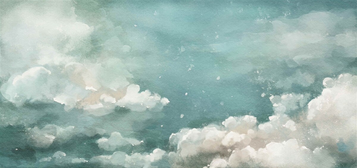 Fotobehang wolken boven het kalme wateroppervlak