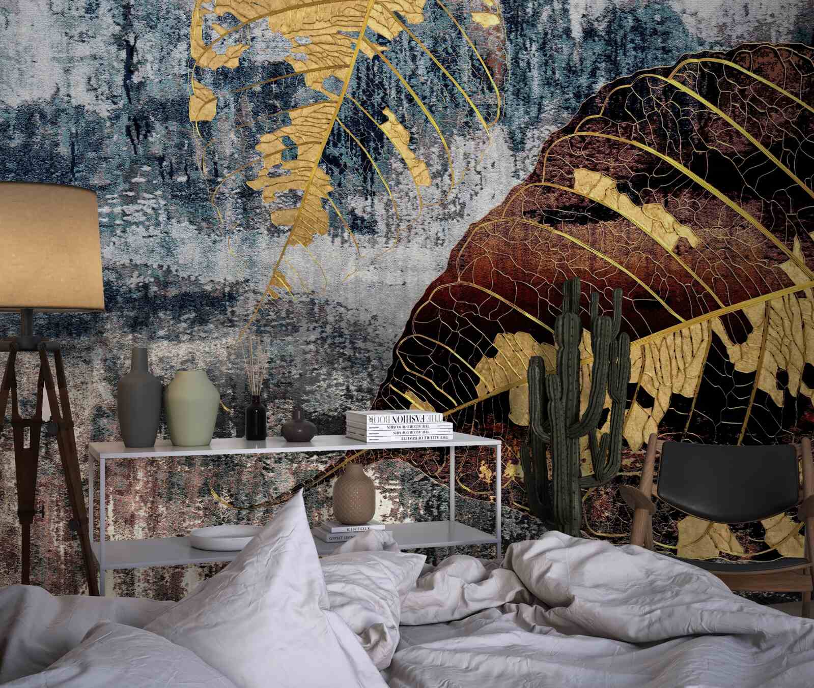 Fotobehang herfstregen over het wateroppervlak