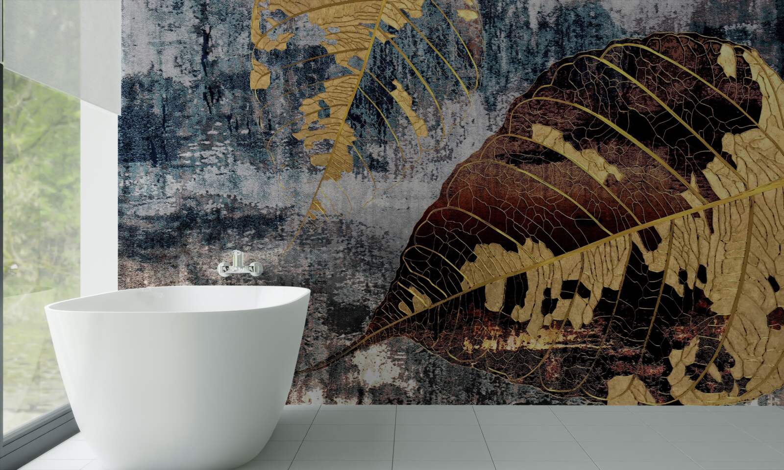 Fotobehang herfstregen over het wateroppervlak