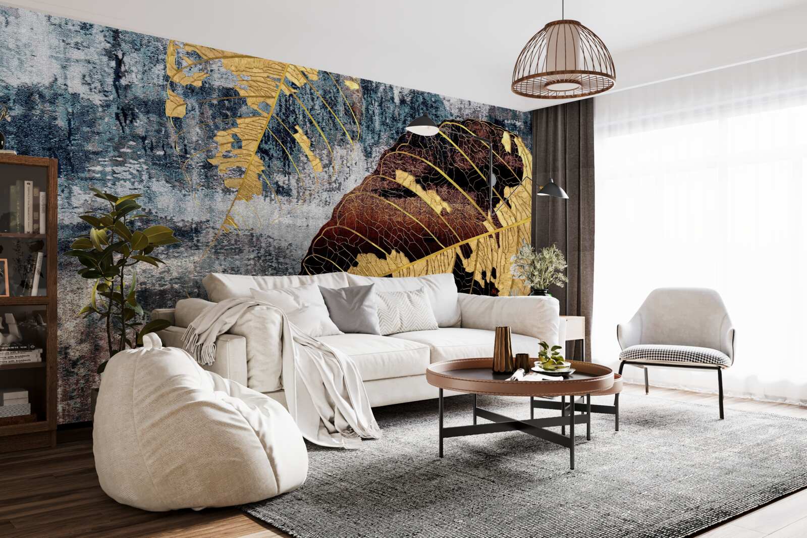 Fotobehang herfstregen over het wateroppervlak