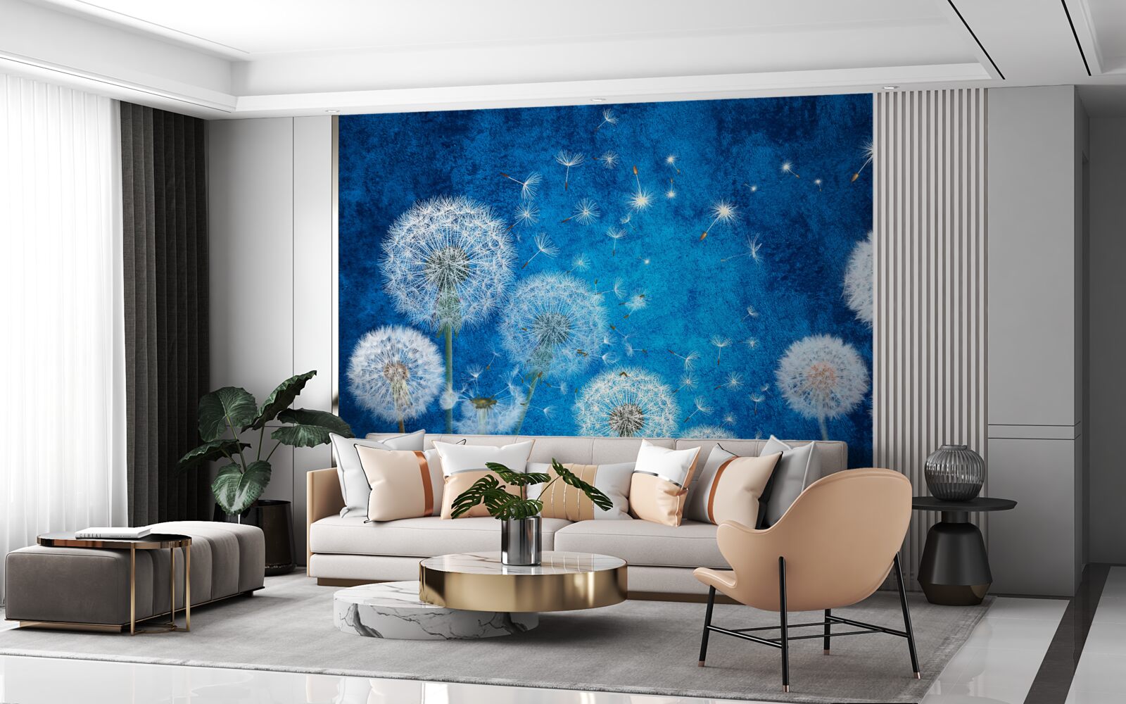 Fotobehang de sterrenhemel is bezaaid met melkkruid