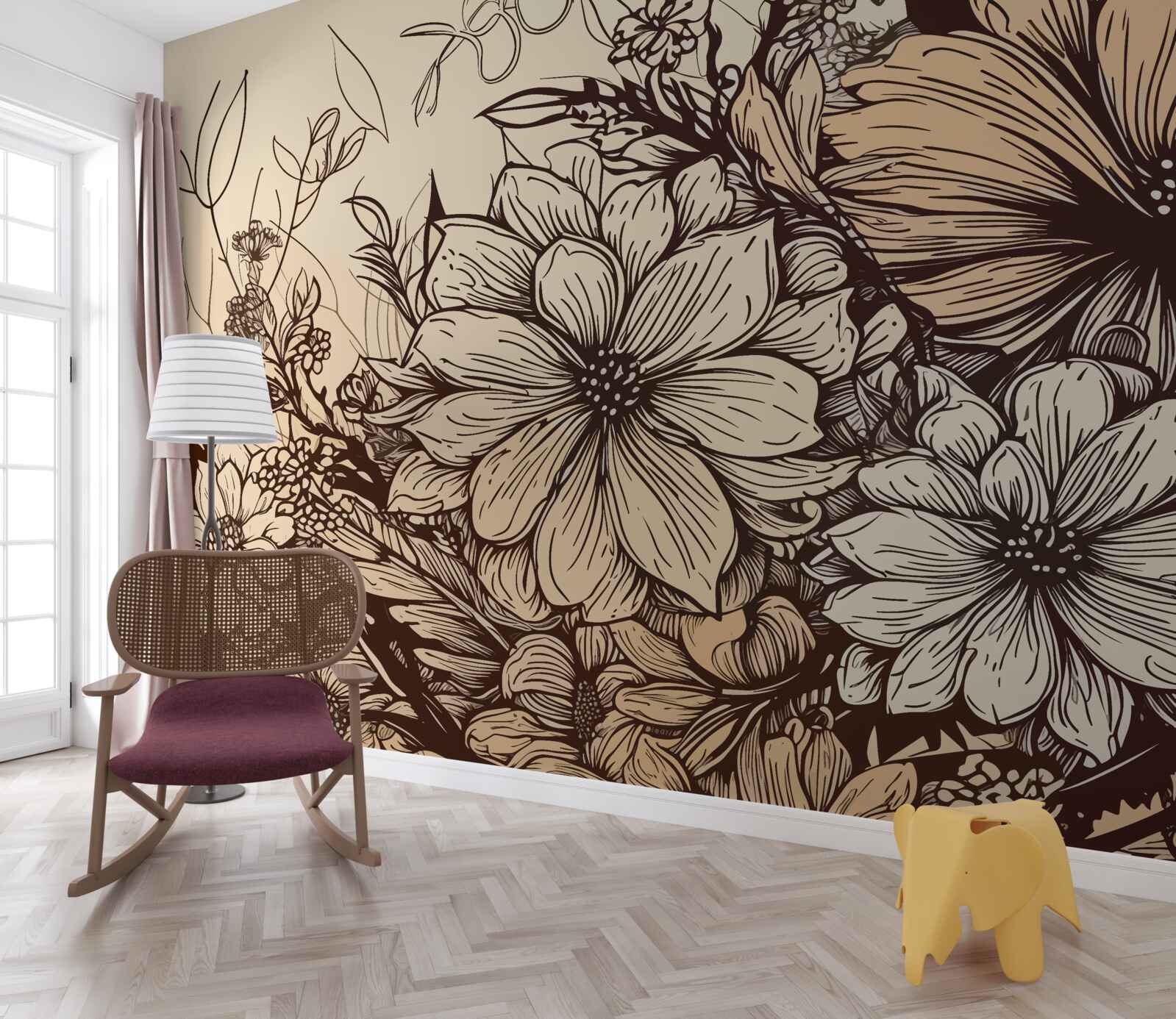 Fotobehang tropische bloemen vol kleur