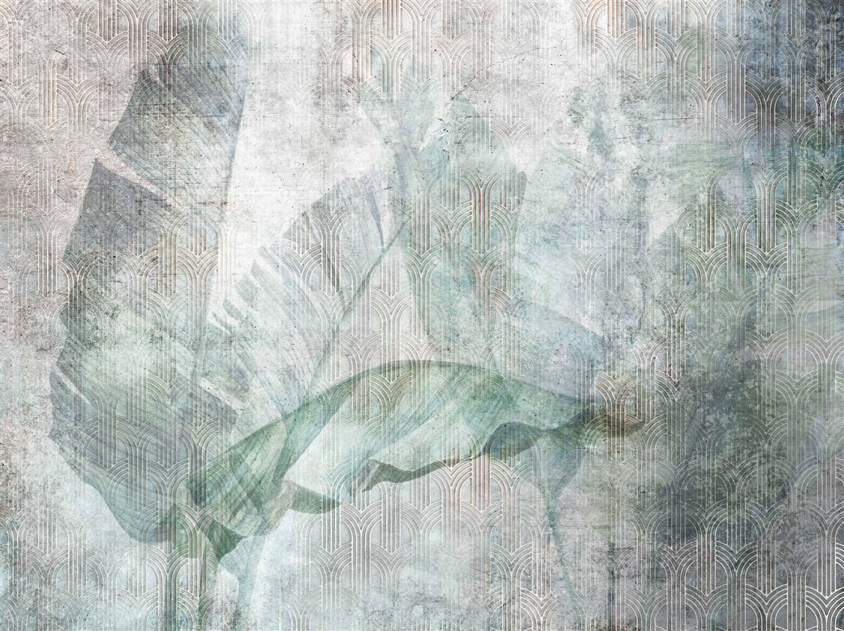 Fotobehang Aquarellen geïnspireerd op jungleplanten