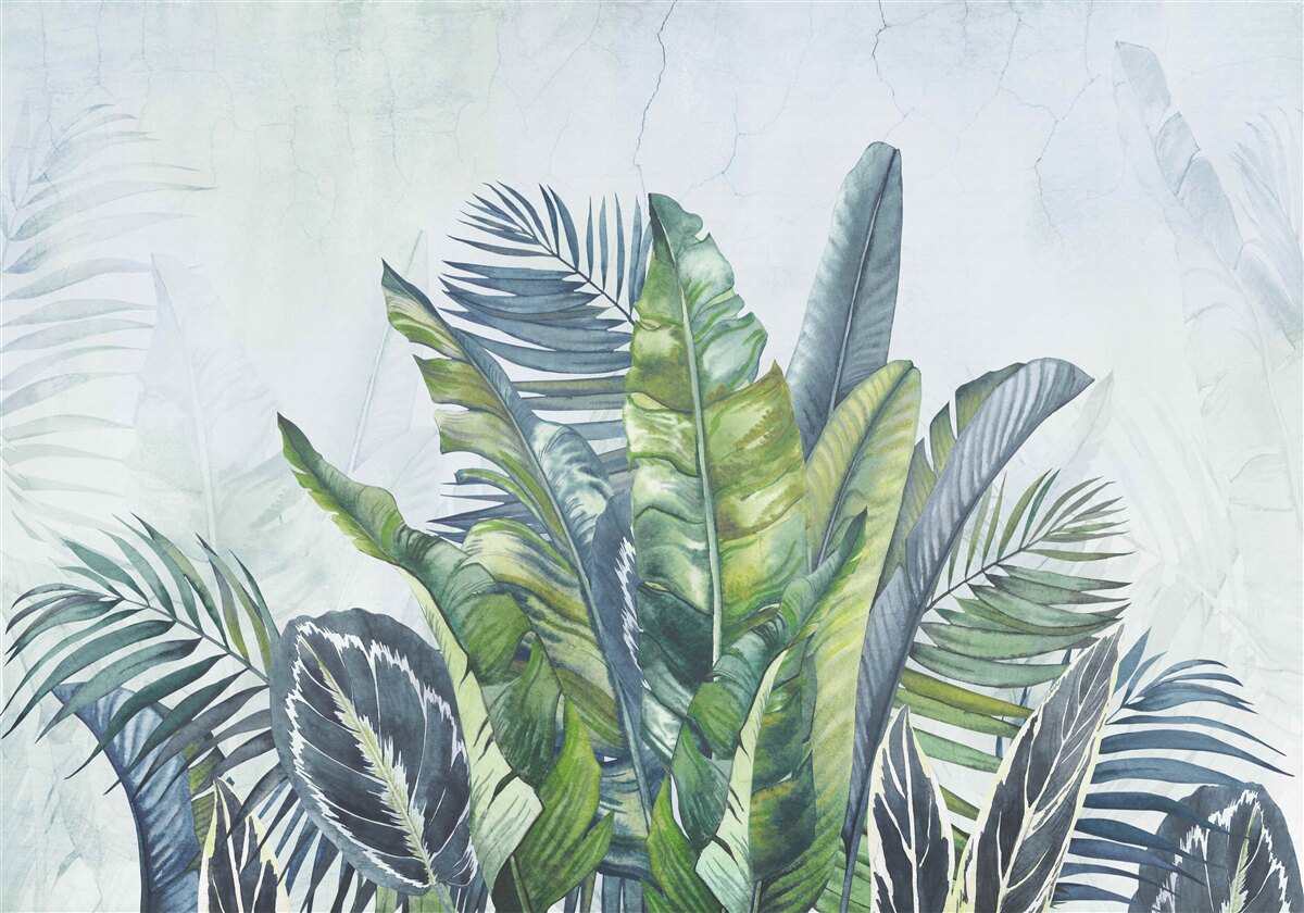 Fotobehang overzicht van exotische flora