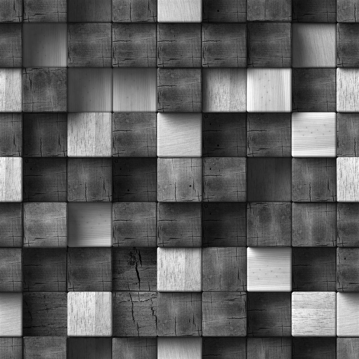 Fotobehang zwart-witte 3d kubussen