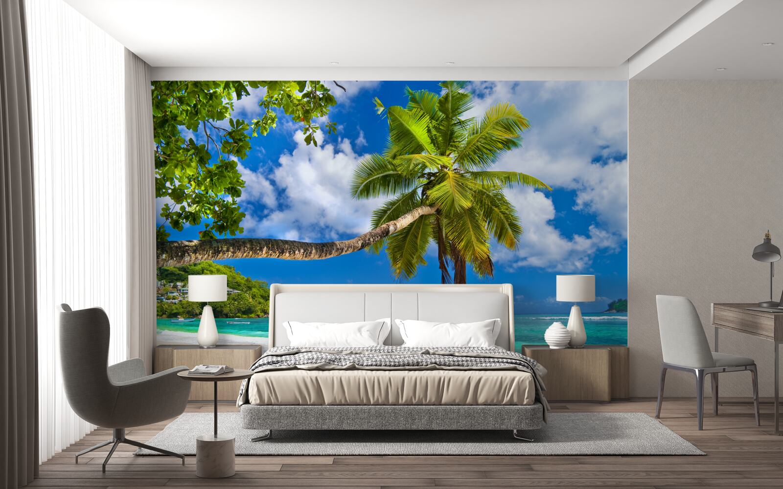 Fotobehang fascinerende natuur van de seychellen