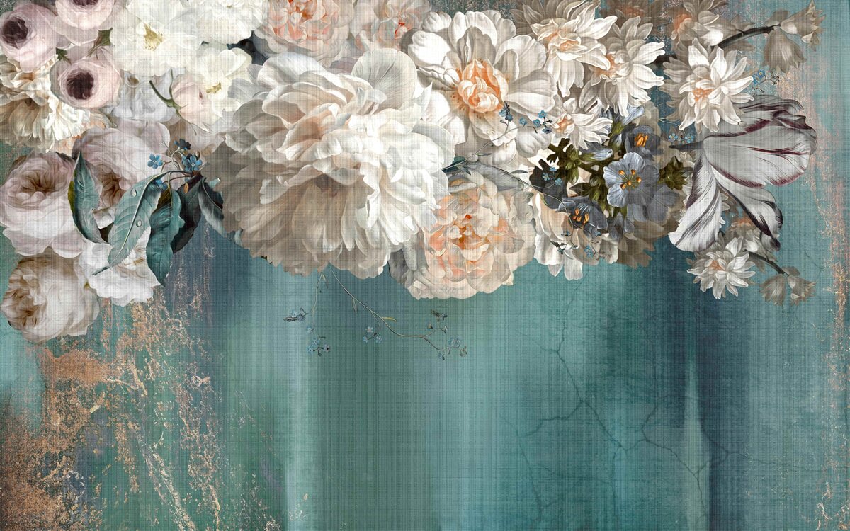 Fotobehang enorme tak bedekt met bloemknoppen