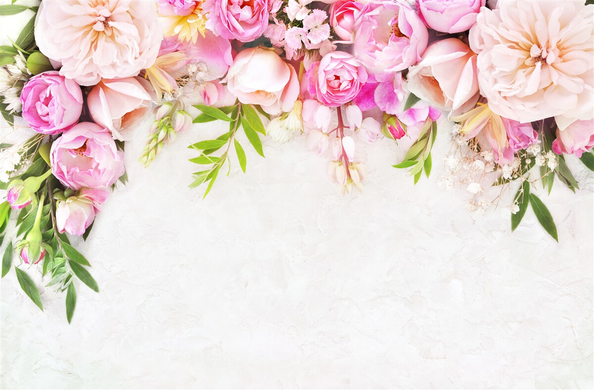 Fotobehang tak met witte en roze bloemen