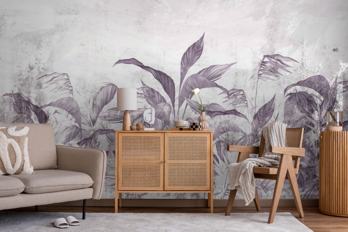 Fotobehang tropische flora en vegetatie tijdens zware regens