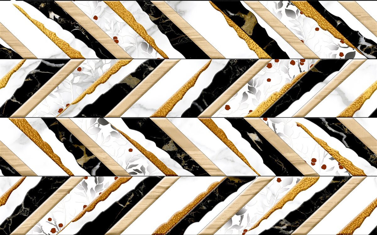 Fotobehang oogverblindende lijnen dansen zigzag in het spiegelbeeld
