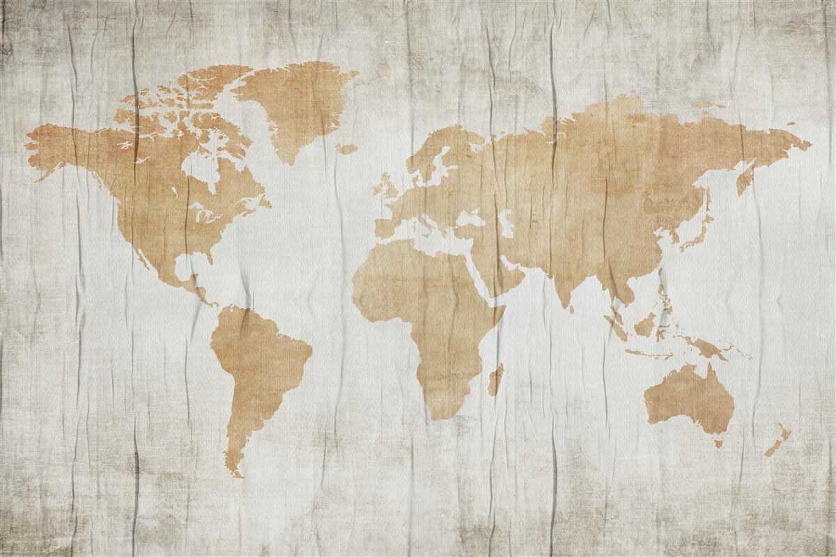Fotobehang landenprofielen in de geografische atlas van de aarde