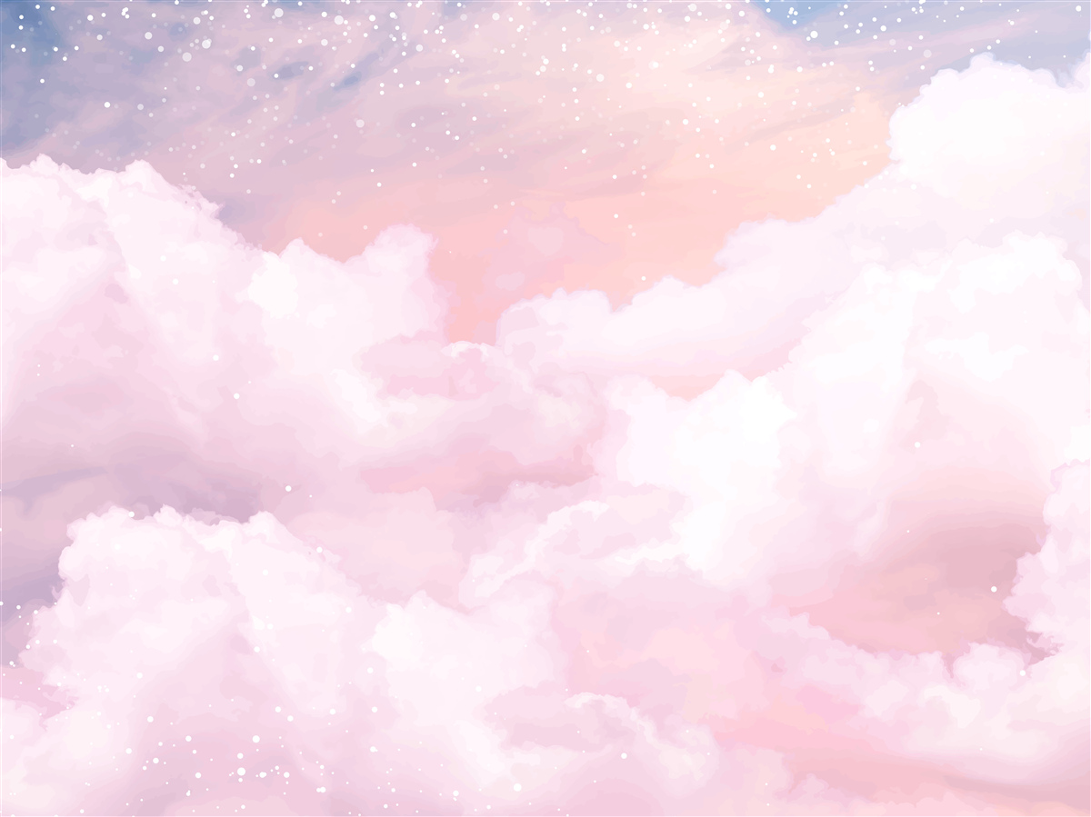 Fotobehang zachtroze wolken