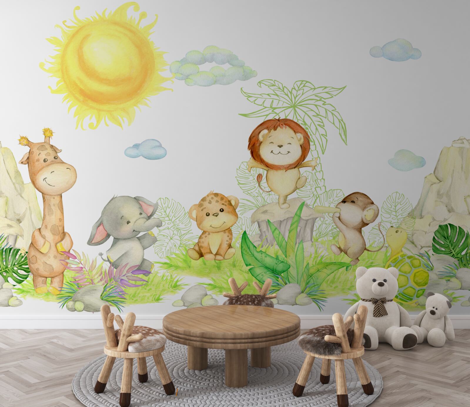 Fotobehang kleine dieren hebben plezier
