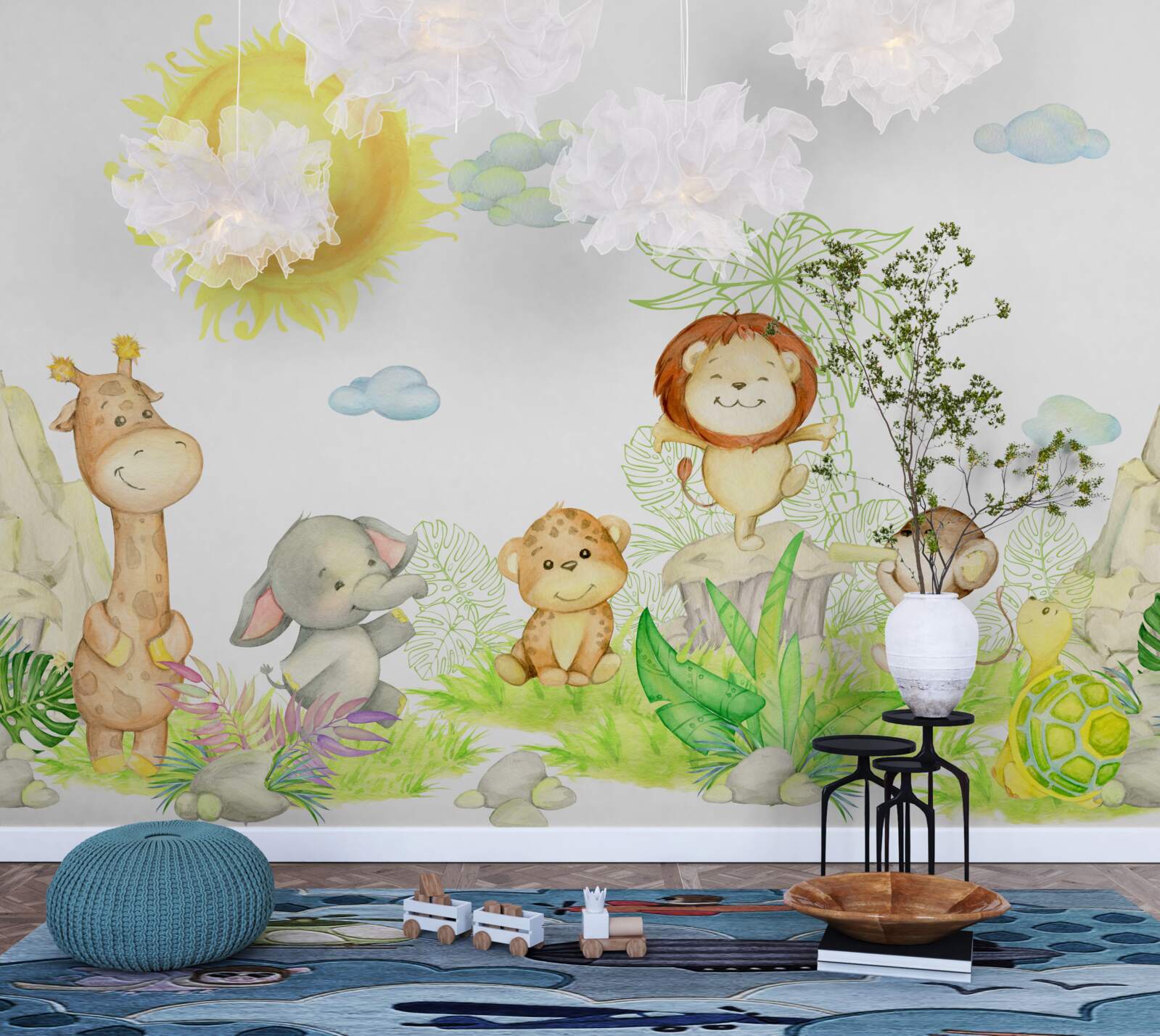 Fotobehang kleine dieren hebben plezier