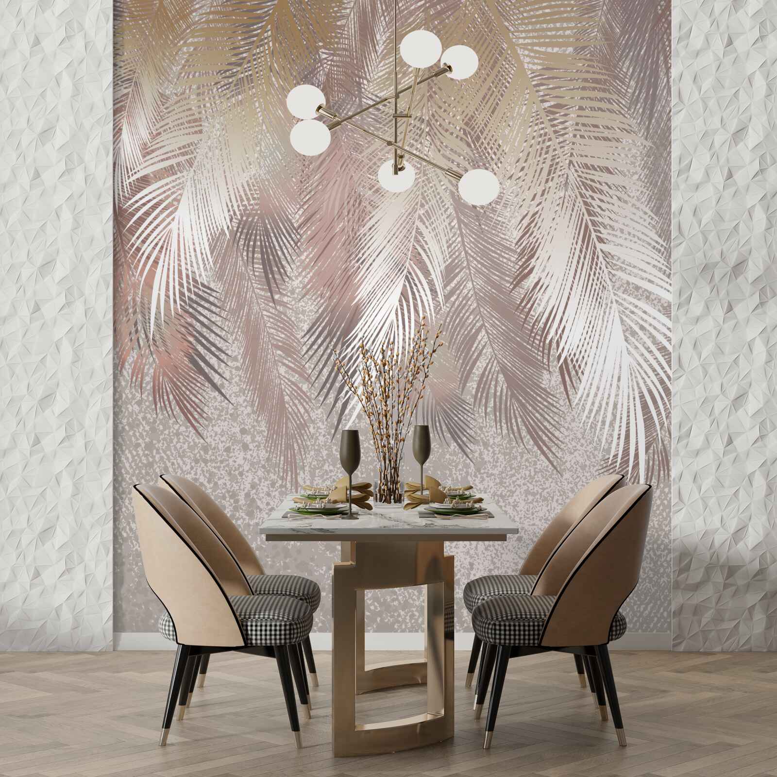 Fotobehang weelderige pluimen streven naar vocht