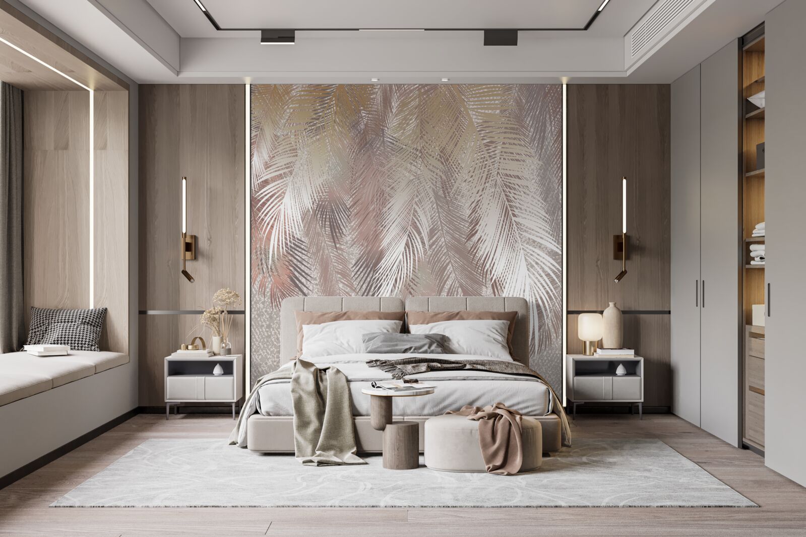 Fotobehang weelderige pluimen streven naar vocht