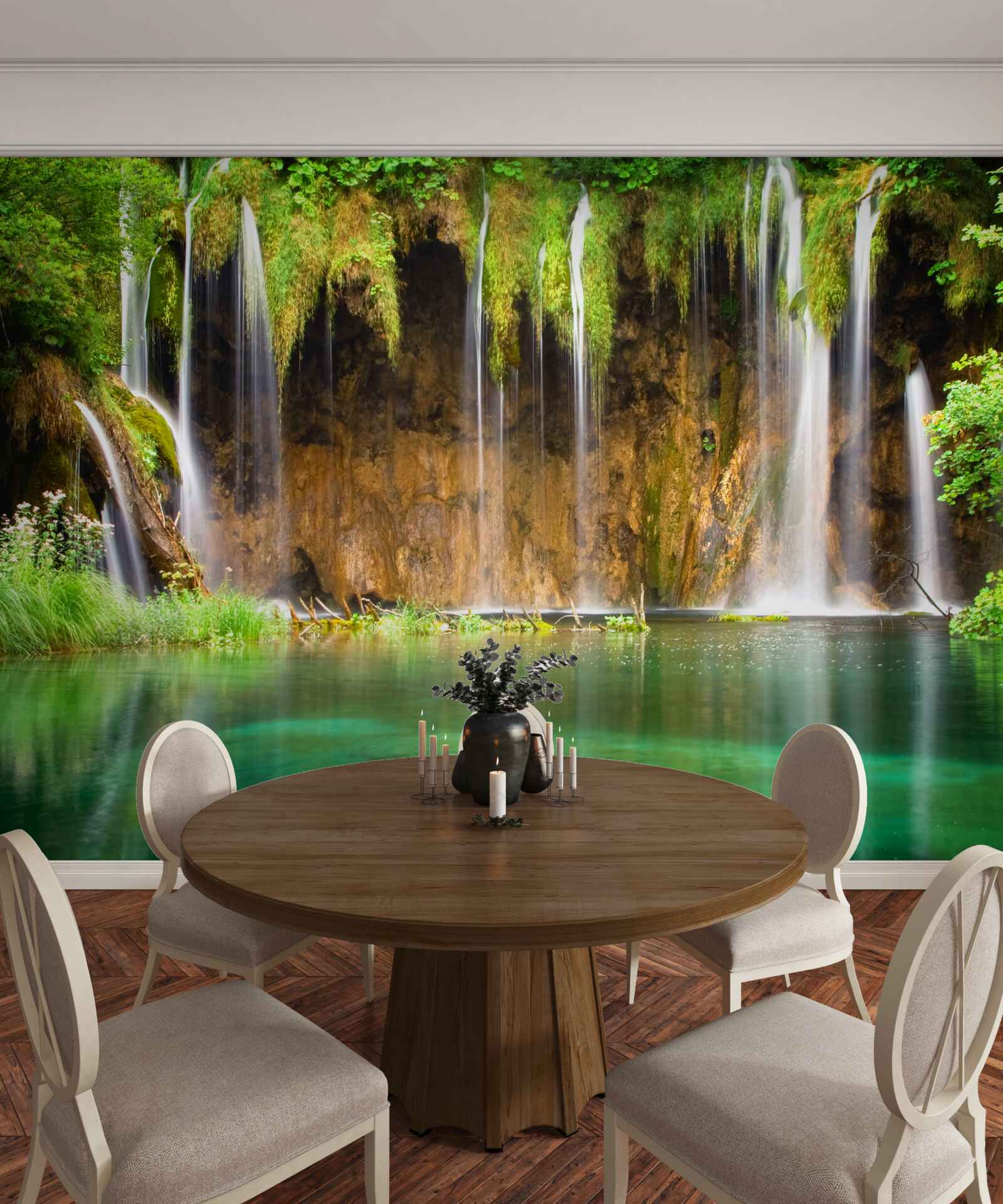 Fotobehang een mooie waterval in de bergen