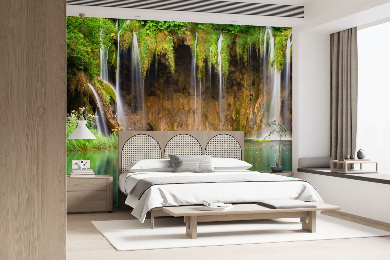 Fotobehang een mooie waterval in de bergen