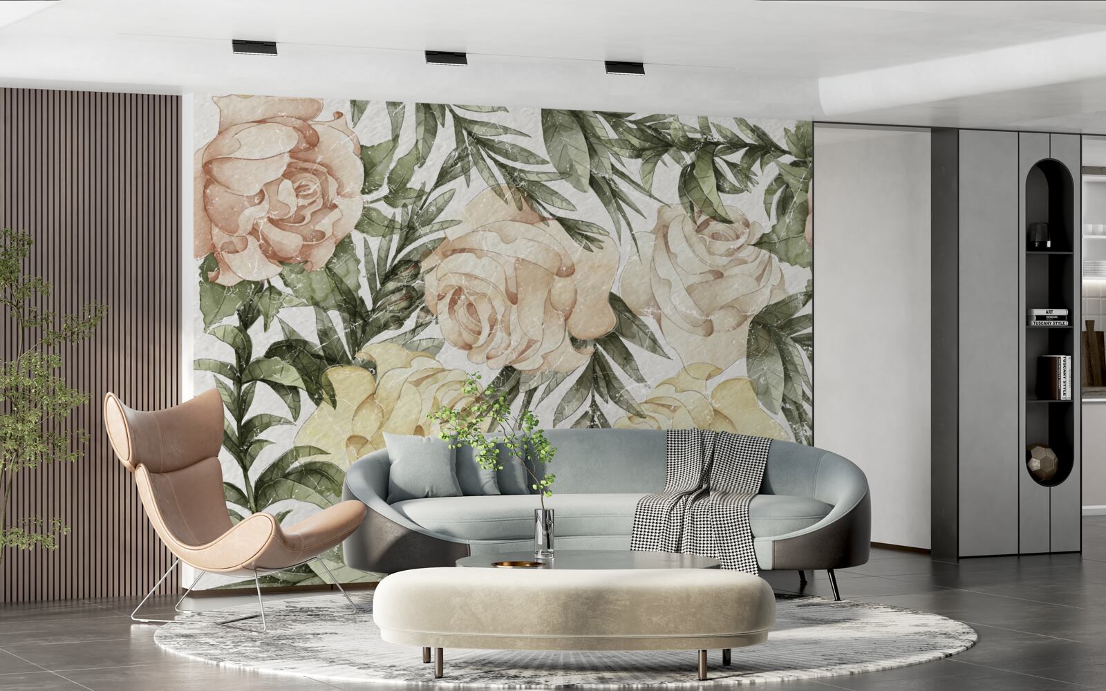 Fotobehang felgekleurde rozen