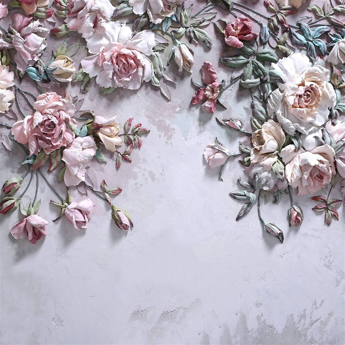 Fotobehang bloemen die zich ontvouwen in de mistige dageraad