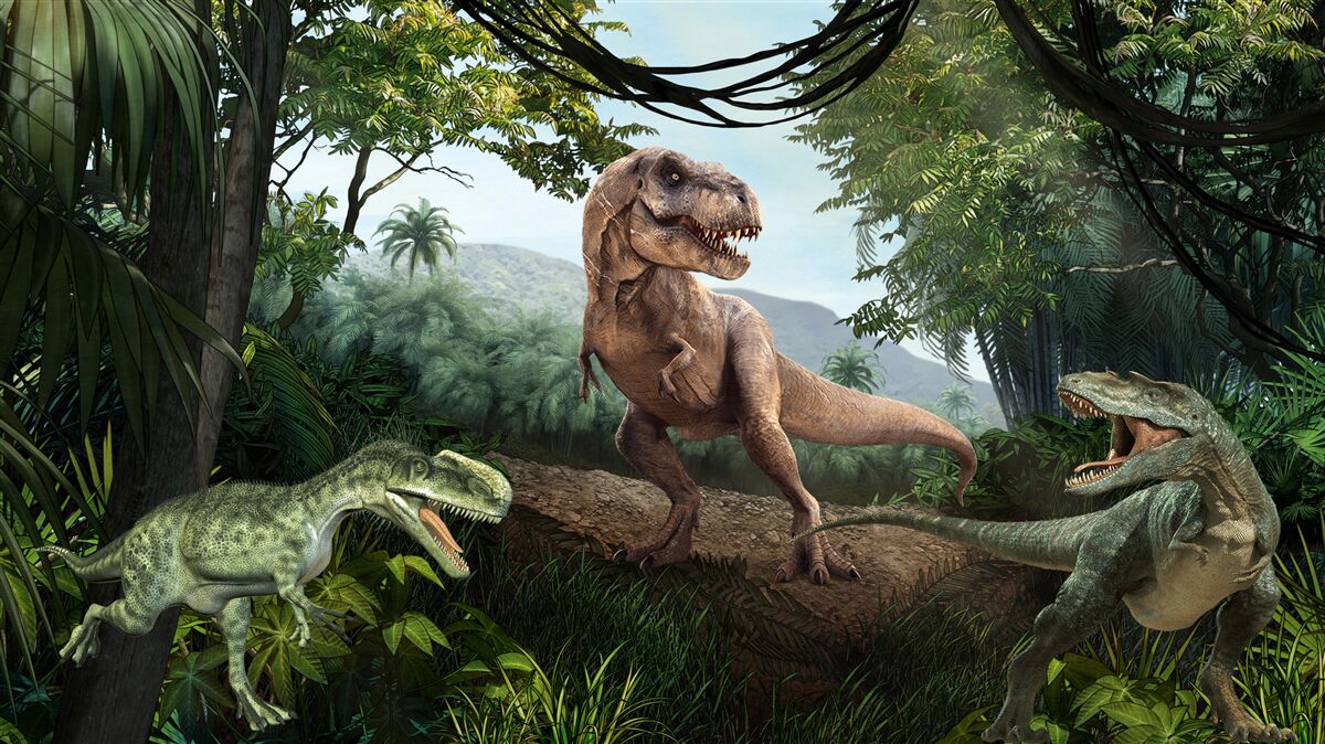 Fotobehang de periode van de dinosauriërs in de tropen