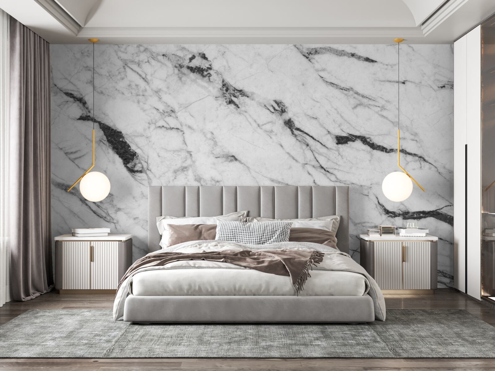 Fotobehang combinatie van witte en blauwe rook