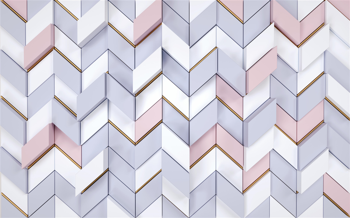Fotobehang zigzag weerspiegeld als in een spiegel