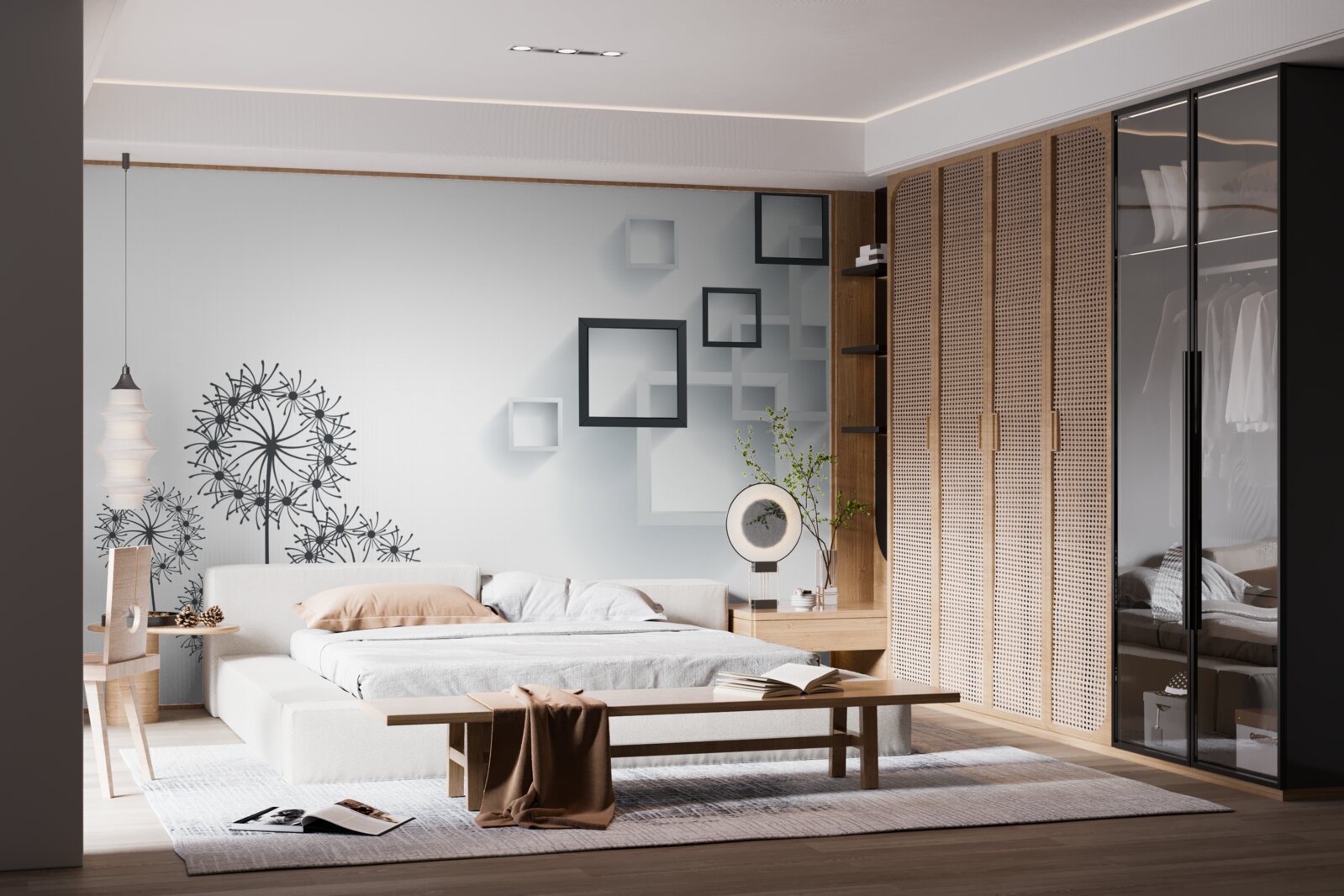 Fotobehang geometrische vormen op een witte achtergrond met milleon