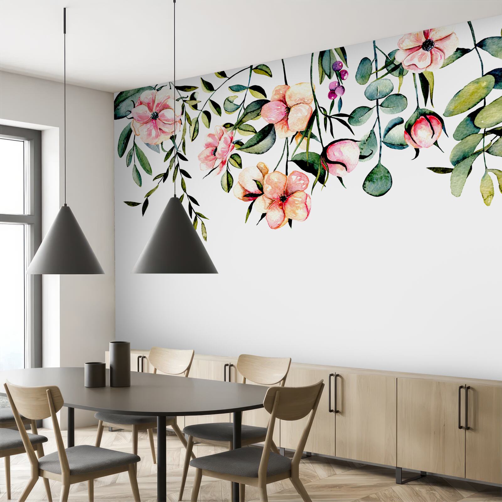 Fotobehang bloemen die in de zomer groeien