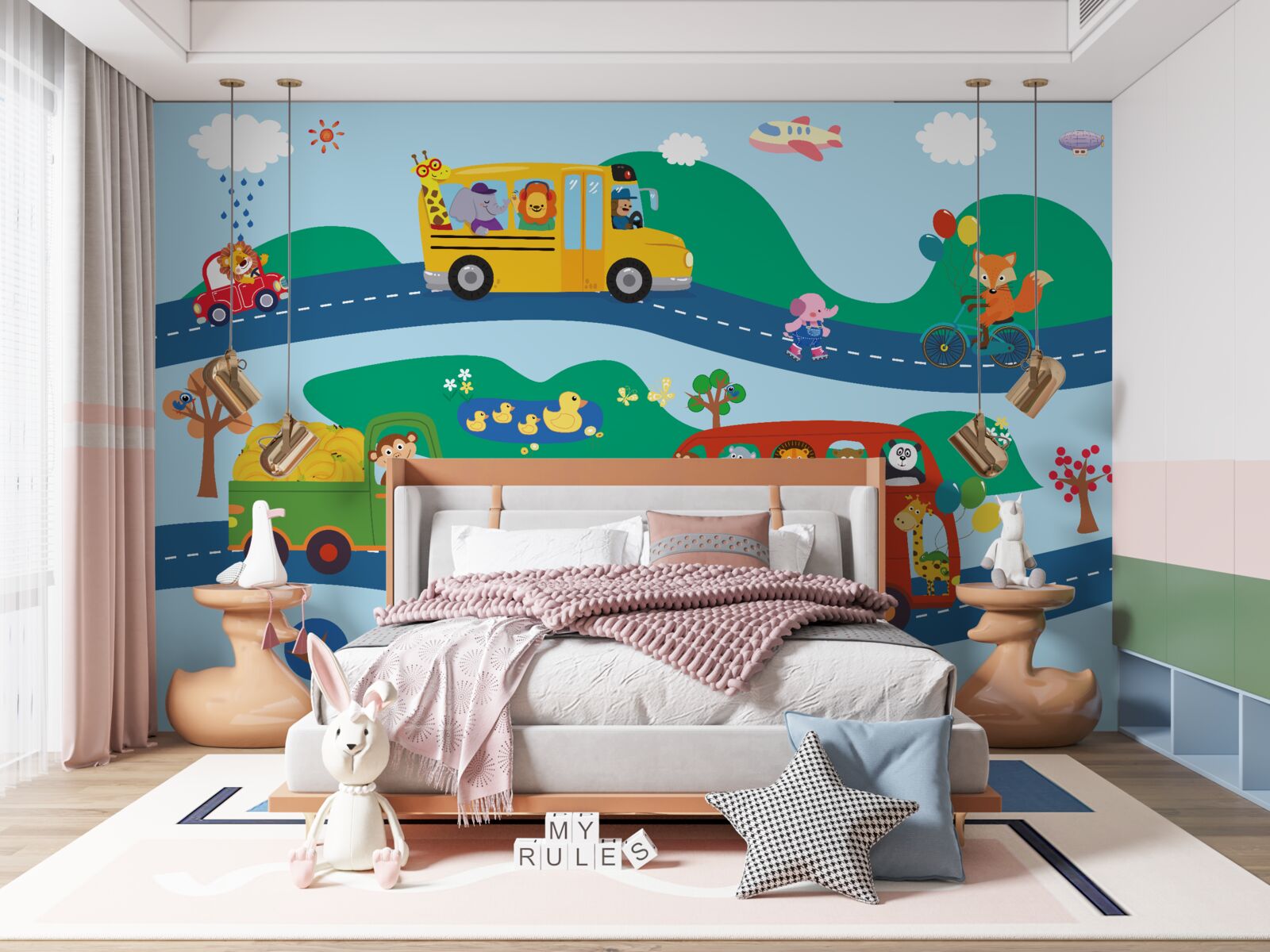 Fotobehang dieren worden vervoerd door