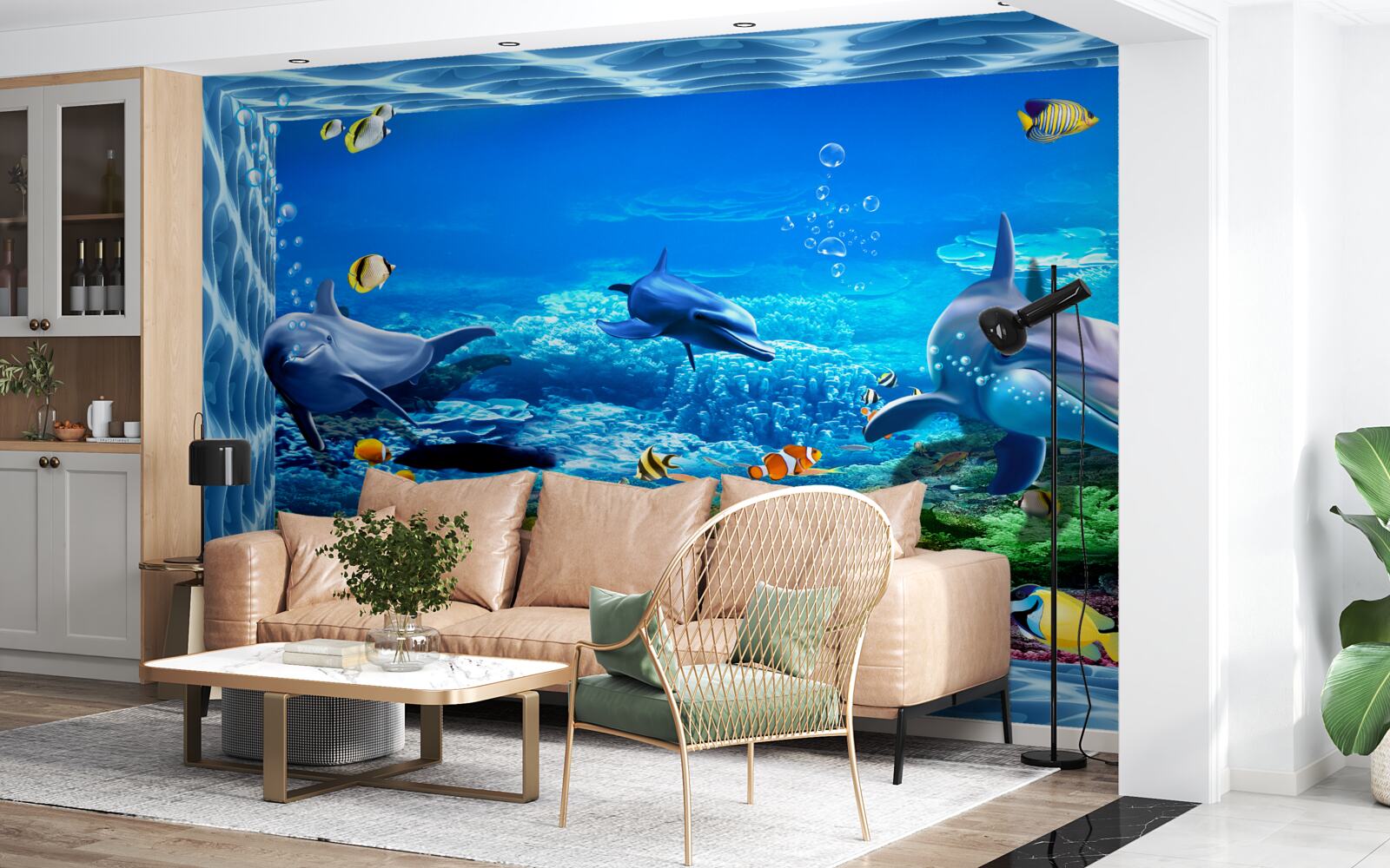 Fotobehang dolfijnen in een waterdierentuin