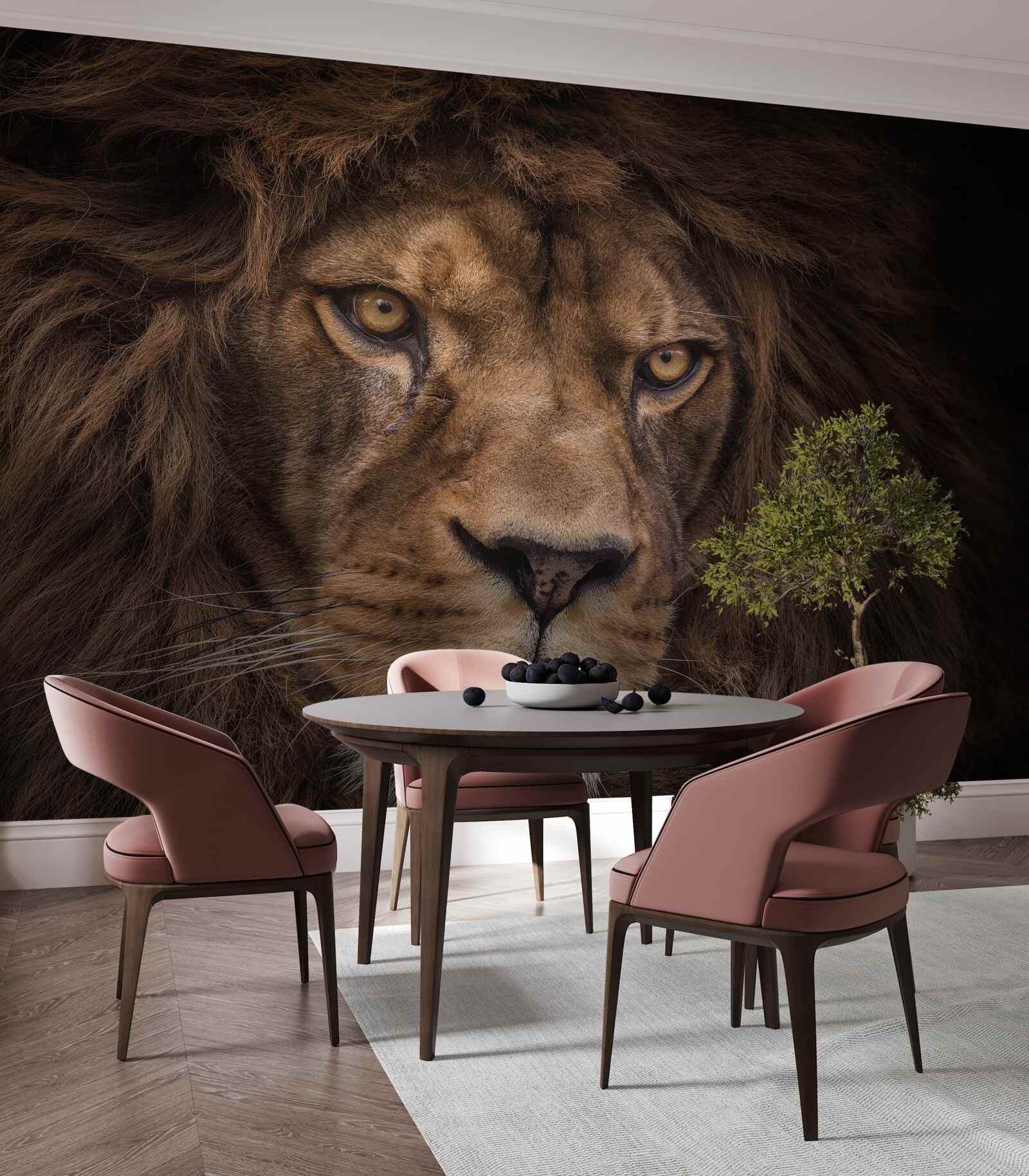 Fotobehang De muur en de leeuw