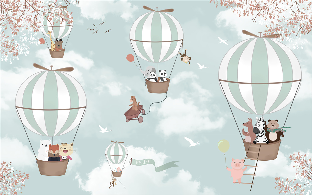 Fotobehang product, illustratie en ballon