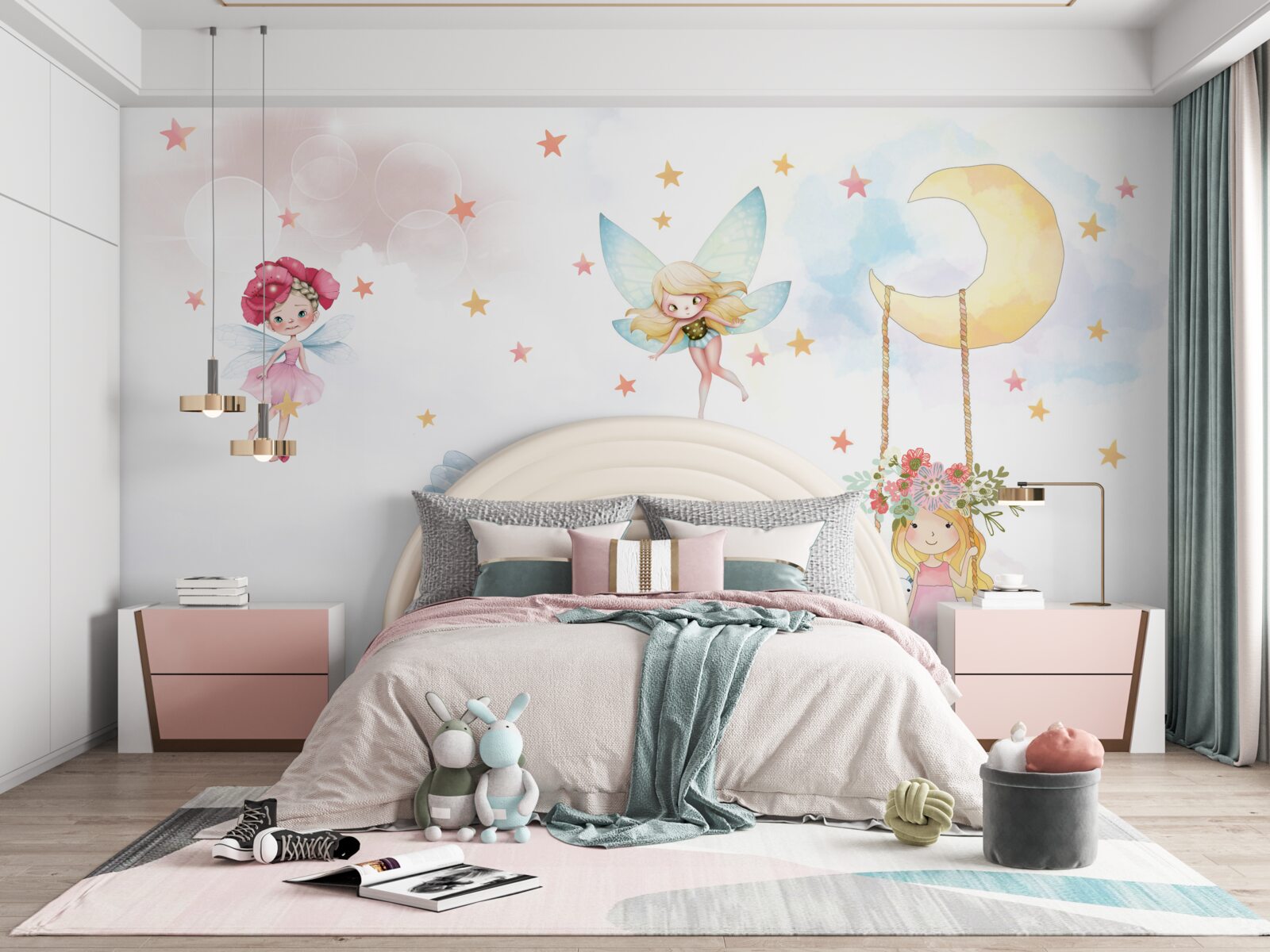 Fotobehang bloemenfeeën