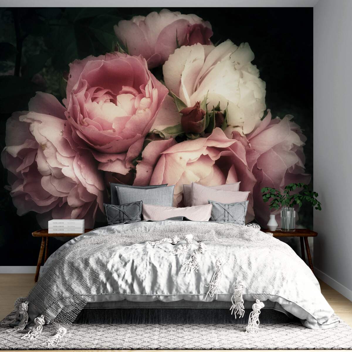 Fotobehang bloemblaadje, bloem en roze schaduw