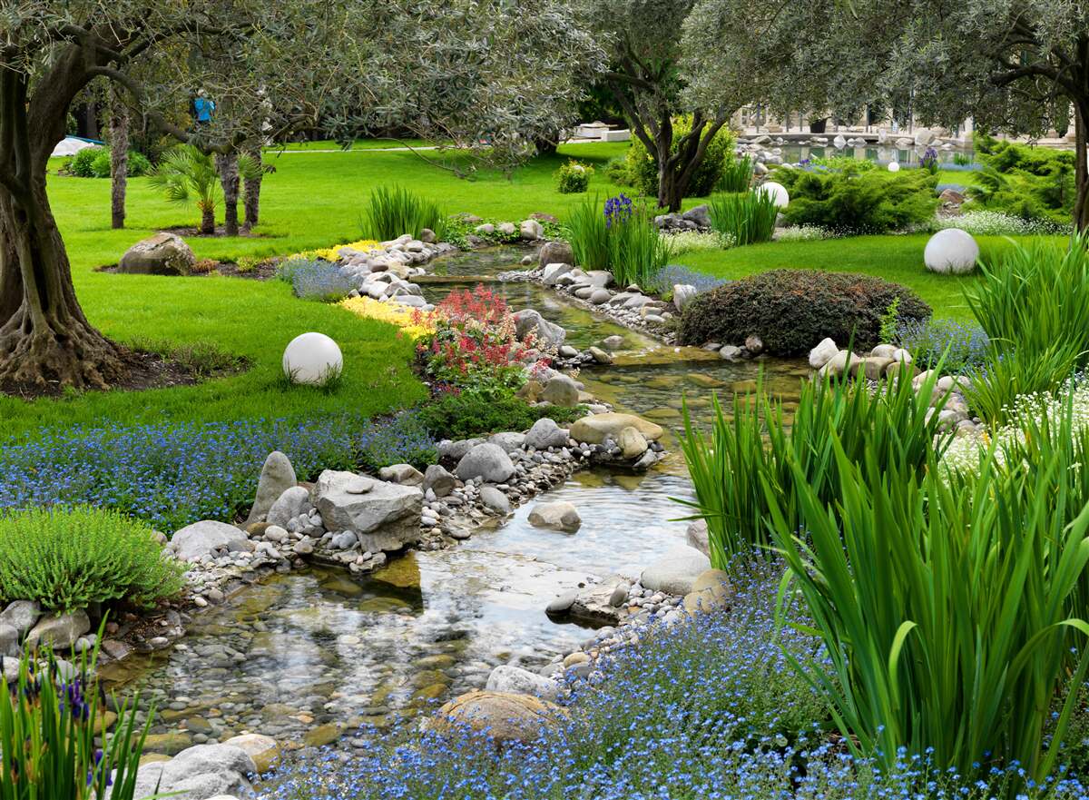 Fotobehang de Japanse tuin is als een oase