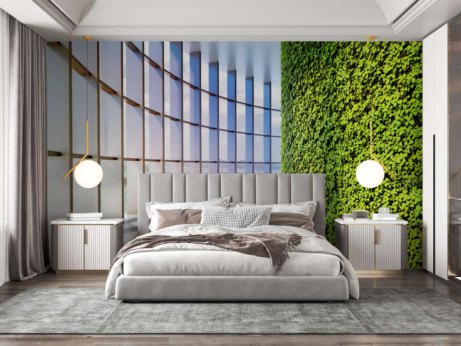 Fotobehang De muur is groen