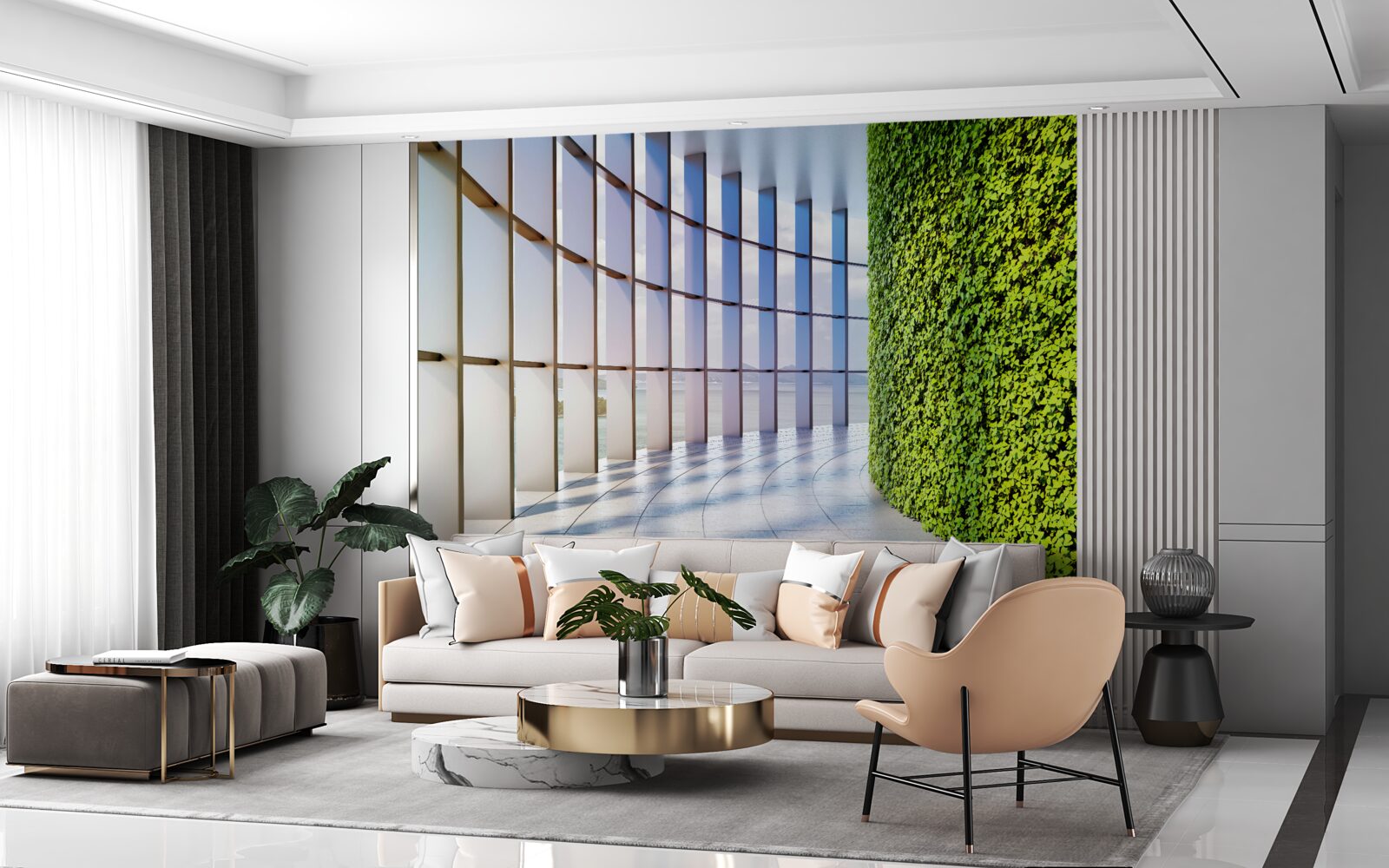 Fotobehang De muur is groen