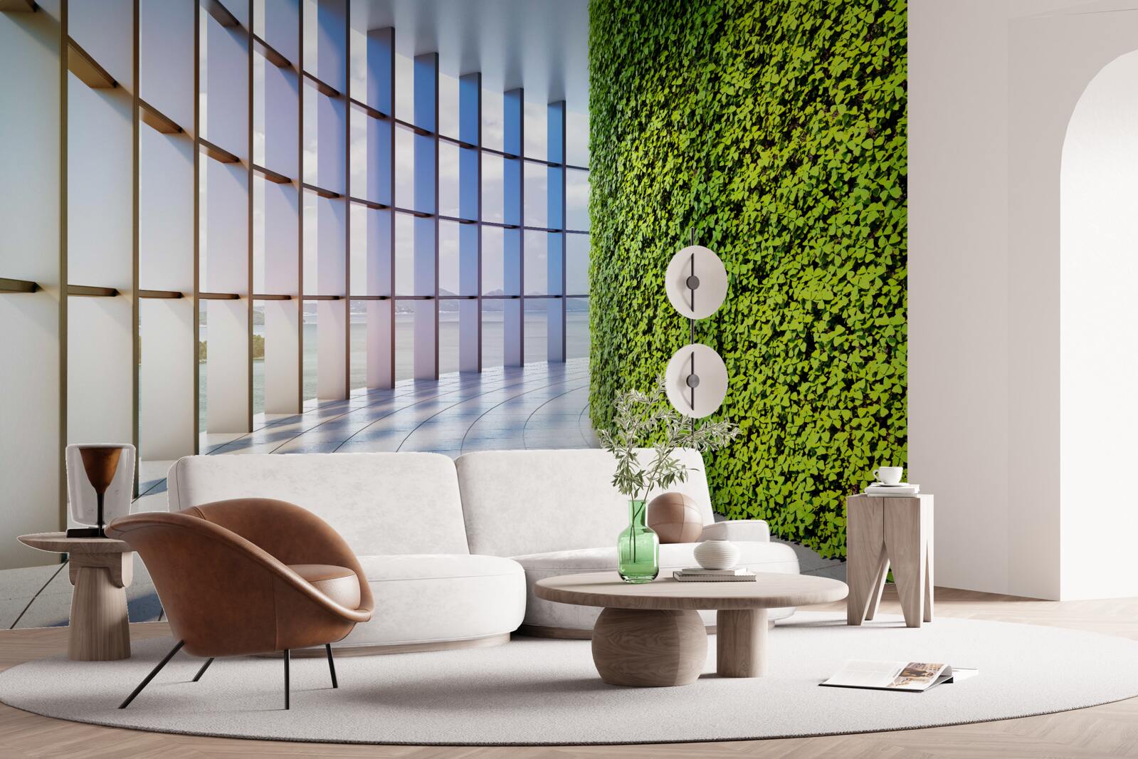 Fotobehang De muur is groen