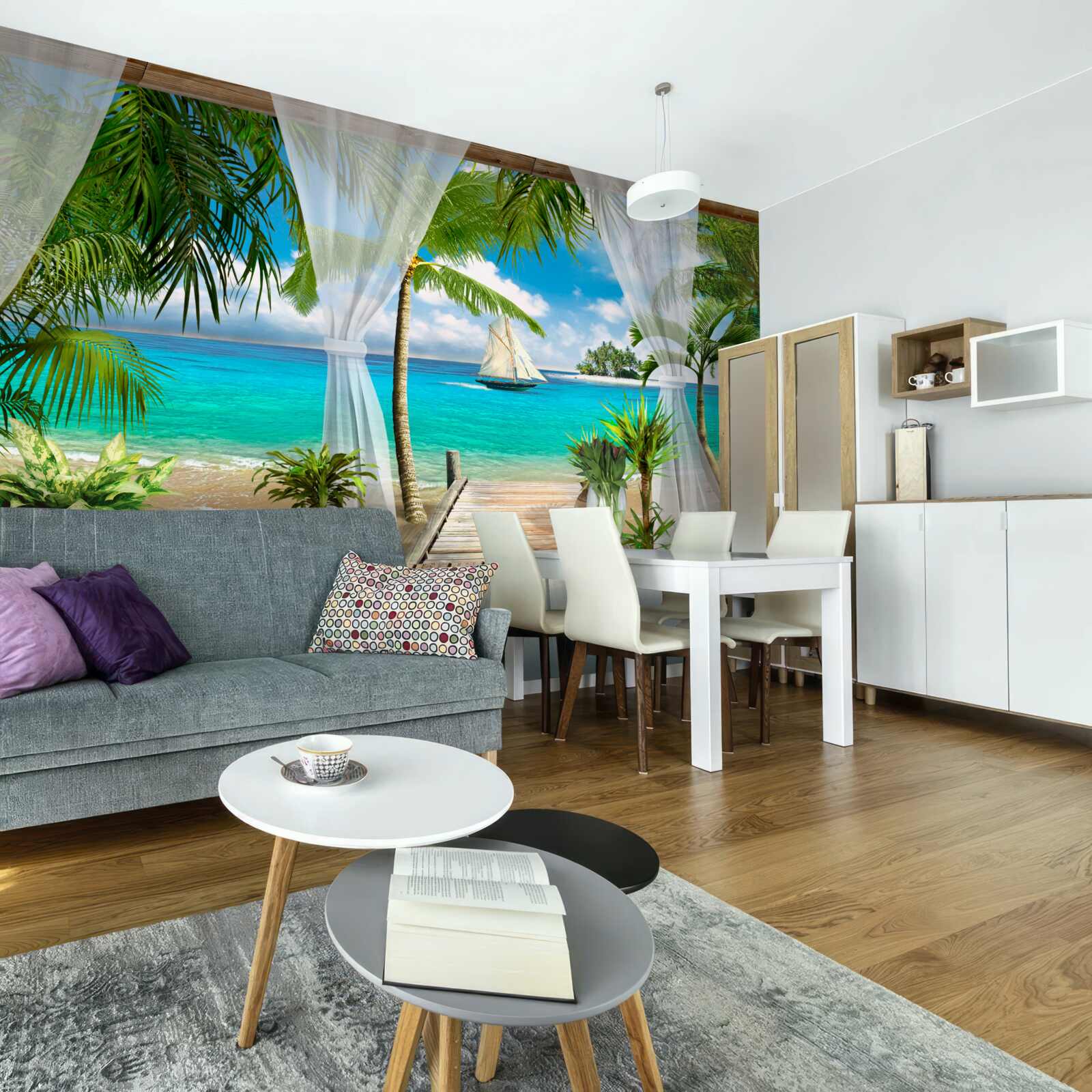 Fotobehang veranda dicht bij de oceaan
